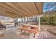 Relaxing backyard patio with picnic table, covered seating, and trampoline at 5809 Robin Ln, Las Vegas, NV 89108