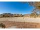 Landscaped backyard with mountain views in the distance at 5859 Noble Stand St, Las Vegas, NV 89148