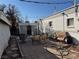 Spacious backyard with paver patio, shed, and seating provides a great outdoor space at 632 Avenue D, Boulder City, NV 89005
