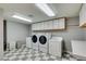 Laundry room with washer, dryer, and additional cabinets at 830 Park Ln, Henderson, NV 89015