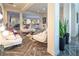 Bright living room featuring white leather sofas and herringbone floors at , Henderson, NV 89074