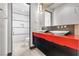 Bathroom with contemporary double sinks and a red countertop at 1341 Villa Barolo Ave, Henderson, NV 89052