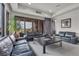 Sophisticated lounge with dark leather sofas and large windows at 1341 Villa Barolo Ave, Henderson, NV 89052