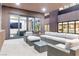 Covered patio with wicker furniture at 1341 Villa Barolo Ave, Henderson, NV 89052