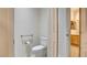 Clean bathroom with toilet, shower, grab bars, and vanity at 2771 Fort Myer Ave, Henderson, NV 89052