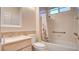 Bathroom with bathtub, shower, and updated vanity at 2771 Fort Myer Ave, Henderson, NV 89052
