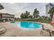 Community pool with lounge chairs and nearby Westgate at 2855 Geary Pl # 3205, Las Vegas, NV 89109