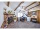 Living room with fireplace and built-in workspace at 3209 Tularosa Ln, Las Vegas, NV 89122