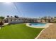 Beautiful kidney shaped pool with artificial turf at 4506 Alpine Pl, Las Vegas, NV 89107