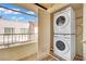 Convenient laundry closet with stacked washer/dryer at 4855 S Torrey Pines Dr # 204, Las Vegas, NV 89103