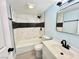 Updated bathroom with marble tile and modern fixtures at 601 Cabrillo Cir # 1293, Henderson, NV 89015