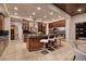 Chef's kitchen boasts a large island, counter seating, and stainless steel appliances at 641 Saint Croix St, Henderson, NV 89012