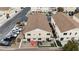 Aerial view of the backyard featuring a patio, landscaping, and fencing, offering outdoor living at 9323 Leaping Deer Pl # 102, Las Vegas, NV 89178