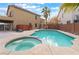 Stunning pool and spa with a spacious patio area at 9528 Chanticleer Ct, Las Vegas, NV 89129