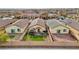 Aerial view of house and backyard with artificial turf at 1134 Edel Hest Ave, North Las Vegas, NV 89081