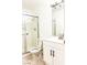 Clean bathroom with white vanity, shower, and toilet at 1800 Edmond St # 132, Las Vegas, NV 89146