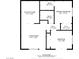 Floor plan showing two bedrooms, two baths, and living room at 2136 Chertsey Dr # A, Las Vegas, NV 89108