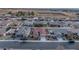 Aerial view of house and neighborhood with solar panels at 2595 Fountain Ave, Pahrump, NV 89048