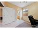 Bedroom with ceiling fan, closet and en-suite bathroom at 2595 Fountain Ave, Pahrump, NV 89048