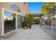 View of backyard sliding glass door to patio and pool at 3324 Canyon Lake Dr, Las Vegas, NV 89117