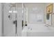 Bathroom features walk-in shower, soaking tub, and large window at 3324 Canyon Lake Dr, Las Vegas, NV 89117