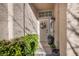 Close-up of a welcoming front door surrounded by lush greenery and charming decor at 3324 Canyon Lake Dr, Las Vegas, NV 89117