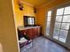 Bathroom with single vanity and French doors at 3580 W Moberly Ave, Las Vegas, NV 89139