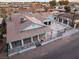 Aerial view of house with teal accents and columns at 3759 Glen Ave, Las Vegas, NV 89121