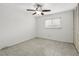 Bright bedroom with tile flooring and ceiling fan at 3766 Millwood Ave, Las Vegas, NV 89121