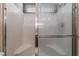 Clean shower with glass enclosure and tiled walls at 424 Sarajane Lane, Las Vegas, NV 89107