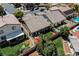 Aerial view of houses with pools and yards at 448 Bright Moon Ave, North Las Vegas, NV 89084