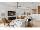 Bright living room with modern furniture and city views at 671 Sentinel Spire St, Las Vegas, NV 89138