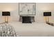 Main bedroom with plush bedding and modern nightstands at 11700 Belorado Ave, Las Vegas, NV 89138