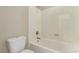 Clean bathroom with a shower/tub combo and toilet at 1172 Via Della Costrella, Henderson, NV 89011