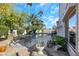 Outdoor patio with seating area and pool view at 1812 Dalton Dr, Henderson, NV 89014