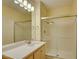 Bathroom boasts a large vanity, shower, and mirrored medicine cabinet at 1830 N Buffalo Dr # 1007, Las Vegas, NV 89128