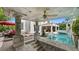 Resort-style pool and spa with stone accents at 2107 Inverness Dr, Henderson, NV 89074