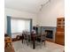 Elegant dining room featuring a fireplace and built-in hutch at 3008 Blue Fin Cir, Las Vegas, NV 89128