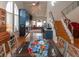 Open concept dining room with kitchen and staircase views at 3008 Blue Fin Cir, Las Vegas, NV 89128