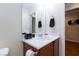 Small bathroom with single sink and plenty of counter space at 3811 E Chaffe Ave, Pahrump, NV 89061