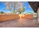 Private patio with block wall and concrete flooring at 5101 Village Dr, Las Vegas, NV 89142