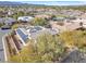 Aerial view of home showcasing solar panels in a residential neighborhood at 7288 Olsen Farm St, Las Vegas, NV 89131