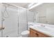 Clean bathroom with shower/tub combo and wood vanity at 1226 Sunfire St, Henderson, NV 89014