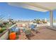 Rooftop deck with seating, tables, and city views at 150 Las Vegas Blvd # 1909, Las Vegas, NV 89101