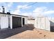 Backyard with shed and black double doors to garage at 214 W Atlantic Ave, Henderson, NV 89015