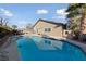 Sparkling pool is the backyard of a home, perfect for cooling off on hot summer days at 2353 Moorpark Way, Henderson, NV 89014