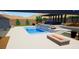 Relaxing backyard with pool, spa, and fire feature at 2669 Pioneer Estates Ct, Las Vegas, NV 89117