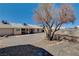 Backyard with gravel, mature tree, and access to the house at 303 Glasgow St, Henderson, NV 89015