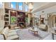 Spacious living room featuring high ceilings and a marble floor at 3495 Pama Ln, Las Vegas, NV 89120