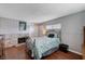 Main bedroom with fireplace and built-in shelving at 4008 Snead Dr, Las Vegas, NV 89107